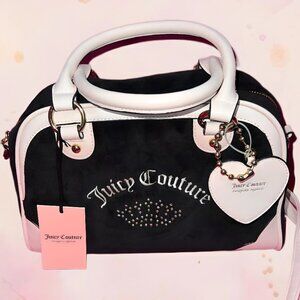 Juicy Couture Urban Heritage Bowler Bag – Liquorice Black / Light Pink